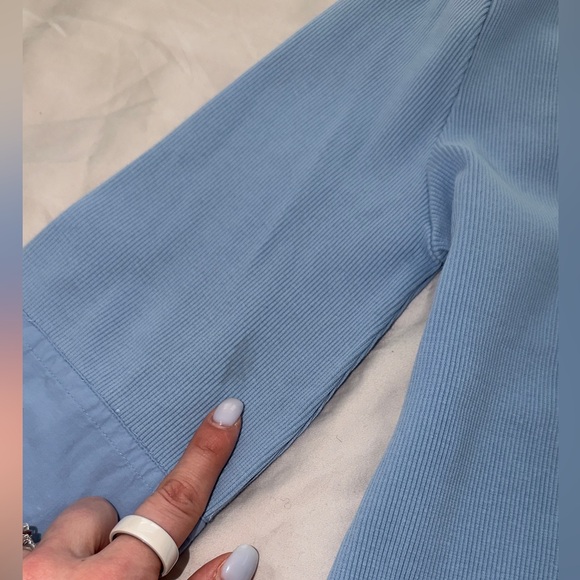 Maeve Anthropologie Light Blue Cuffed Popover 3/4 Sleeve Top | Size Medium - Picture 10 of 10